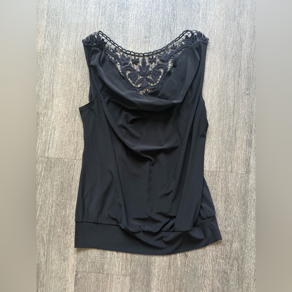 Heart Soul Black Sleeveless Lace Blouse